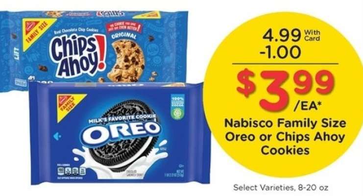 Nabisco Family Size Oreo or Chips Ahoy! Cookies*