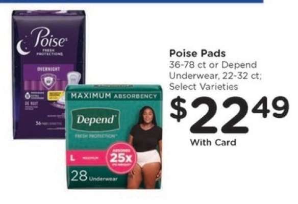 Poise Pads or Depend Underwear