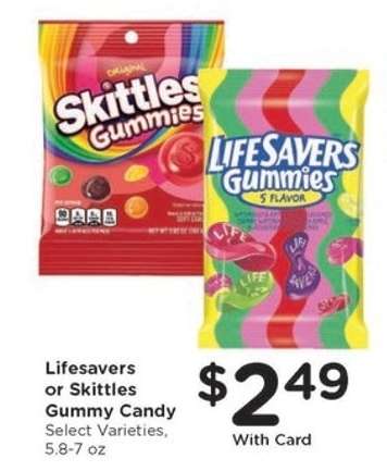 Lifesavers or Skittles Gummy Candy