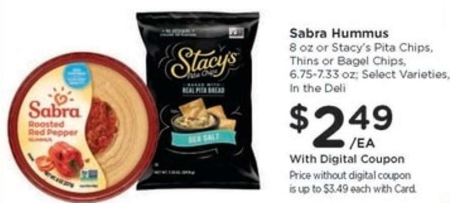 Sabra Hummus or Stacy's Pita Chips