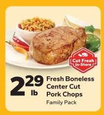 Fresh Boneless Center Cut Pork Chops
