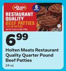 Holten Meats Restaurant Quality Quarter Pound Beef Patties