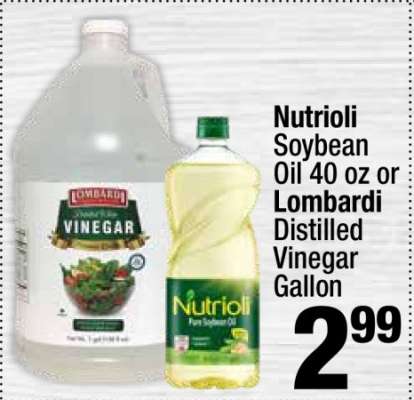 Nutrioli Soybean Oil 40 oz or Lombardi Distilled Vinegar Gallon