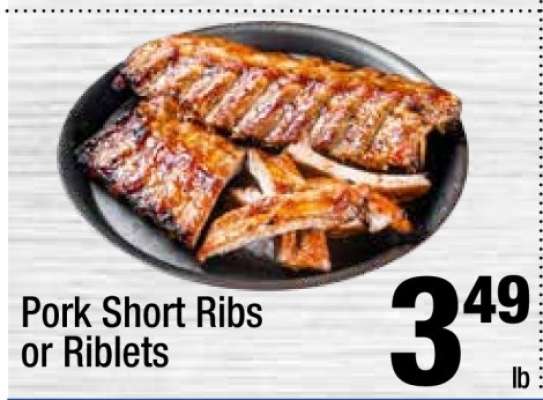 Pork Short Ribs or Riblets
