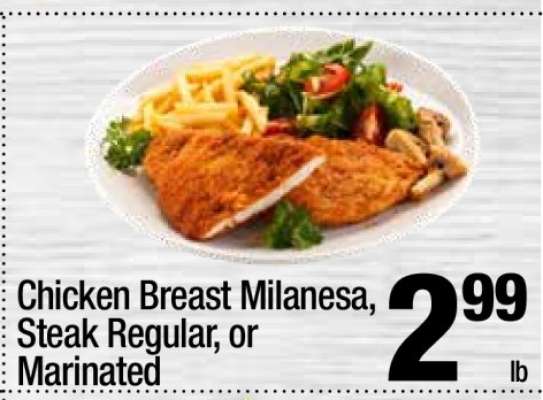 Chicken Breast Milanesa, Steak Regular, or Marinated