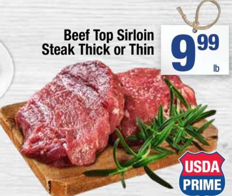 Beef Top Sirloin Steak Thick or Thin