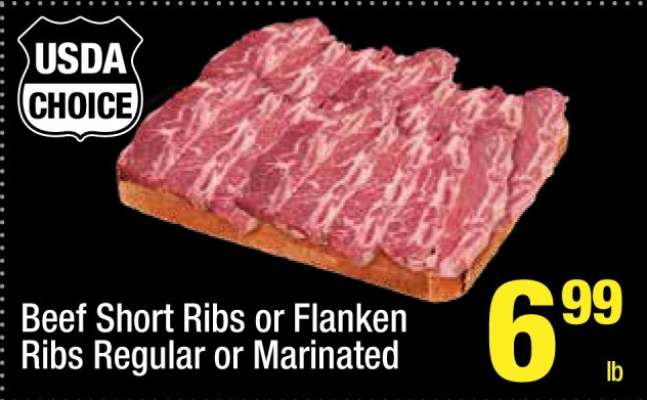Beef Short Ribs or Flanken Ribs