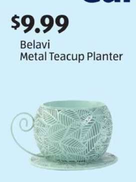 Belavi Metal Teacup Planter