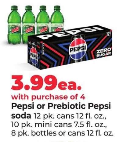 Pepsi or Prebiotic Pepsi soda