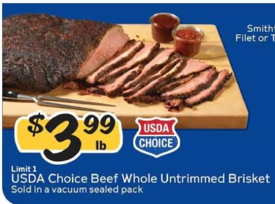 USDA Choice Beef Whole Untrimmed Brisket