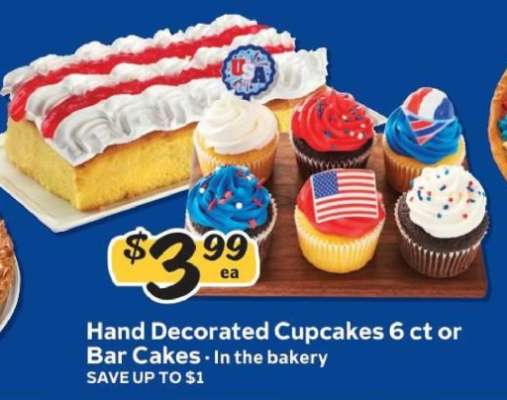 Hand Decorated Cupcakes 6 ct or Bar Cakes