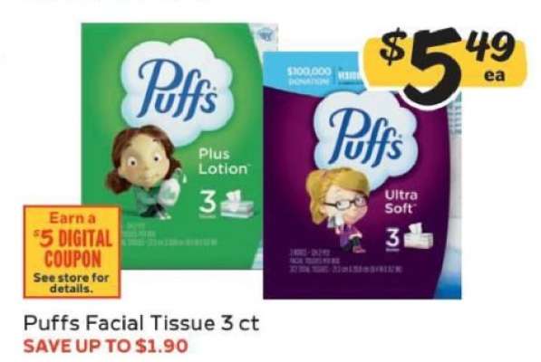 Puffs Facial Tissue 3 ct