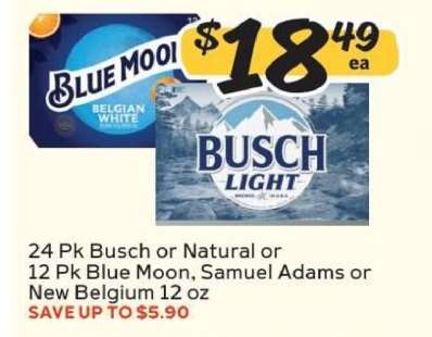 Busch or Natural or Blue Moon, Samuel Adams or New Belgium
