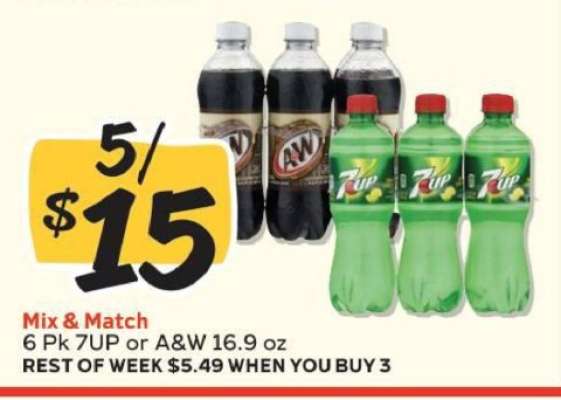 Mix & Match 6 Pk 7UP or A&W 16.9 oz