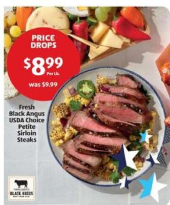 Fresh Black Angus USDA Choice Petite Sirloin Steaks