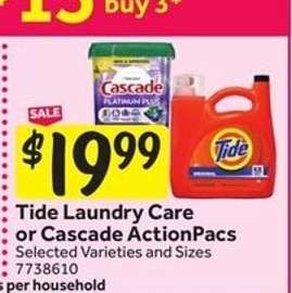 Tide Laundry Care or Cascade ActionPacs
