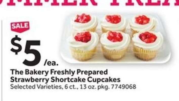 The Bakery Freshly Prepared Strawberry Shortcake Cupcakes