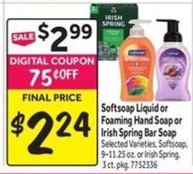 Softsoap Liquid or Foaming Hand Soap or Irish Spring Bar Soap