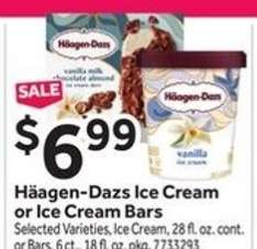 Häagen-Dazs Ice Cream or Ice Cream Bars