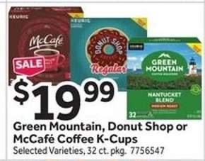 Green Mountain, Donut Shop or McCafé Coffee K-Cups