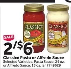 Classico Pasta or Alfredo Sauce