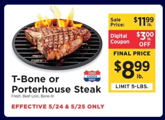 T-Bone or Porterhouse Steak