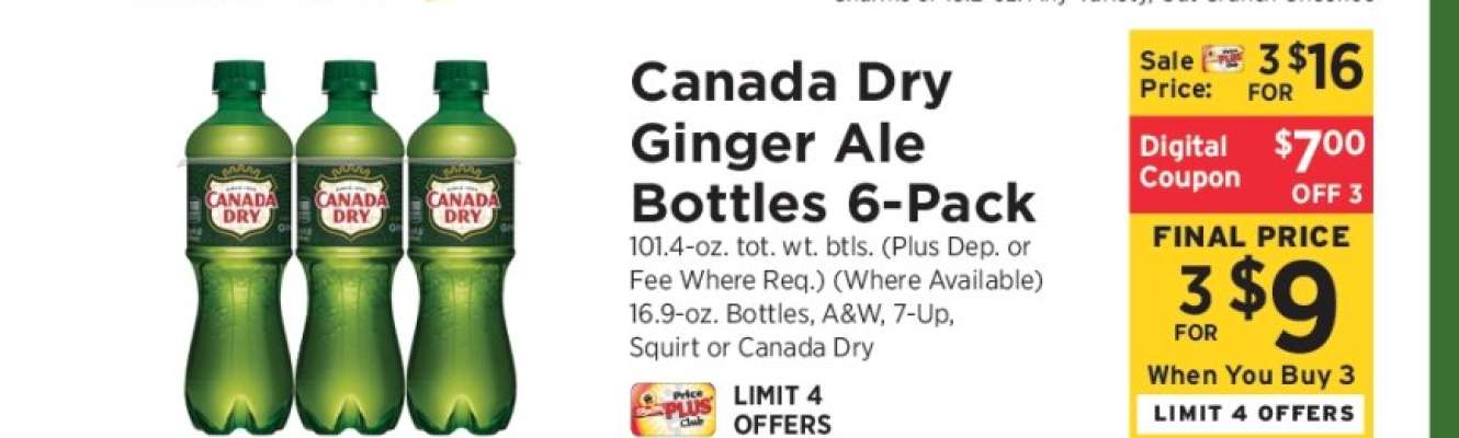 Canada Dry Ginger Ale Bottles 6-Pack