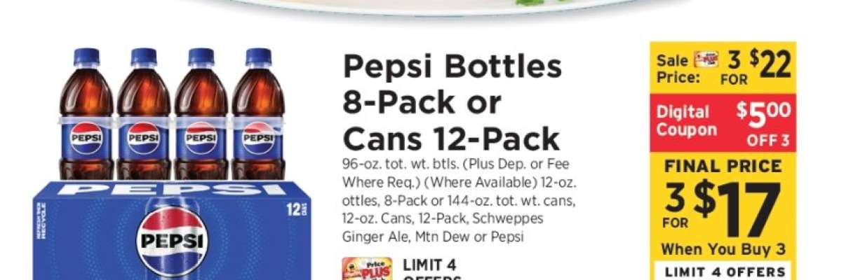 Pepsi Bottles 8-Pack or Cans 12-Pack