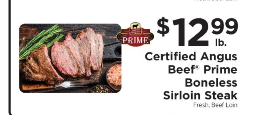 Certified Angus Beef Prime Boneless Sirloin Steak