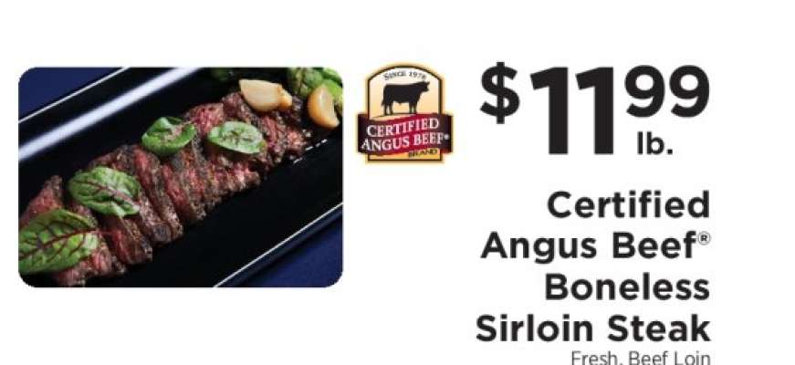 Certified Angus Beef Boneless Sirloin Steak