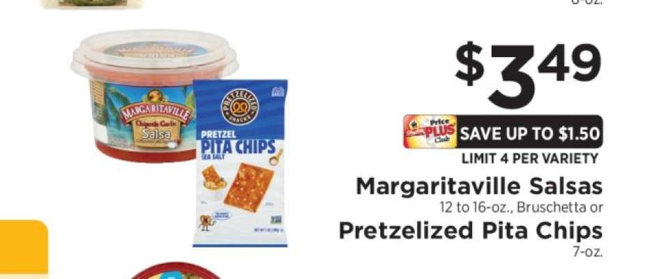 Margaritaville Salsas or Pretzelized Pita Chips