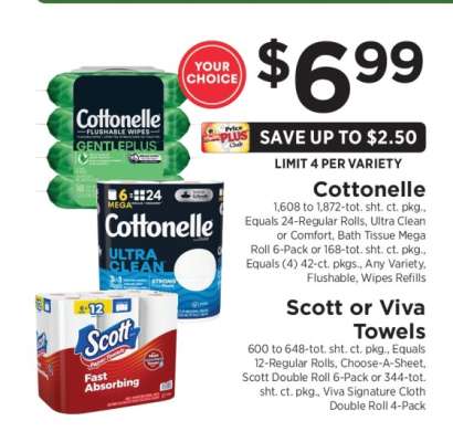 Cottonelle, Scott or Viva Towels