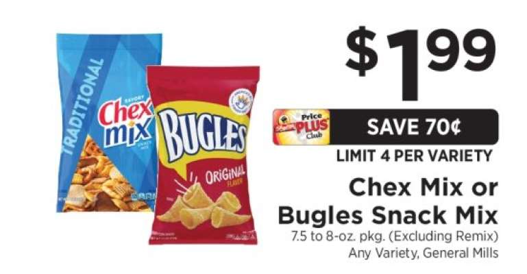 Chex Mix or Bugles Snack Mix