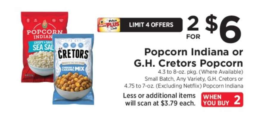 Popcorn Indiana or G.H. Cretors Popcorn