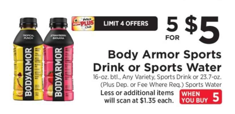Body Armor Sports Drink or Sports Water