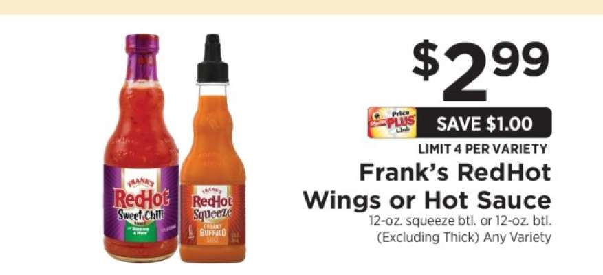 Frank's RedHot Wings or Hot Sauce