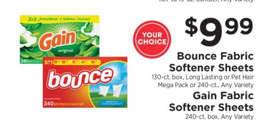 Bounce Fabric Softener Sheets / Gain Fabric Softener Sheets