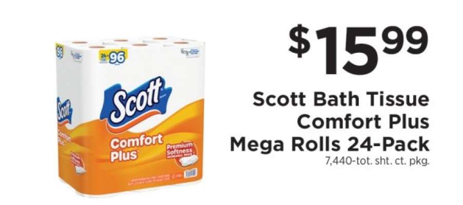 Scott Bath Tissue Comfort Plus Mega Rolls 24-Pack