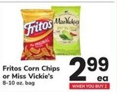 Fritos Corn Chips or Miss Vickie's
