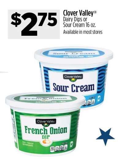 Clover Valley Dairy Dips or Sour Cream