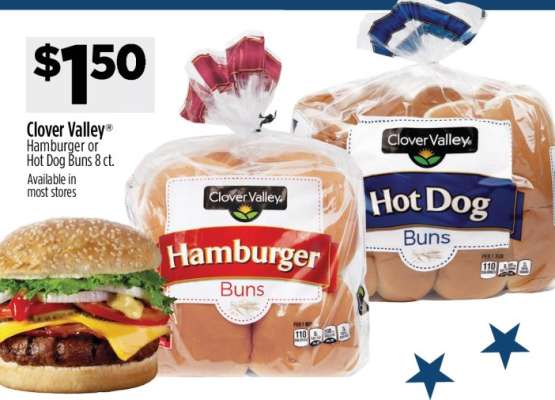 Clover Valley Hamburger or Hot Dog Buns 8 ct.
