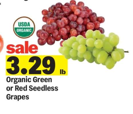 Organic Green or Red Seedless Grapes
