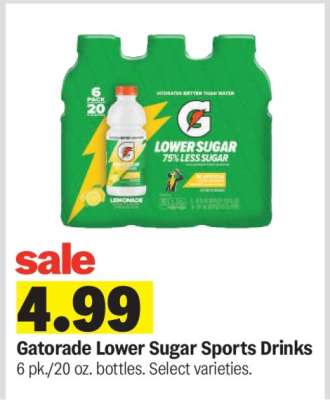 Gatorade lower sugar sports drinks