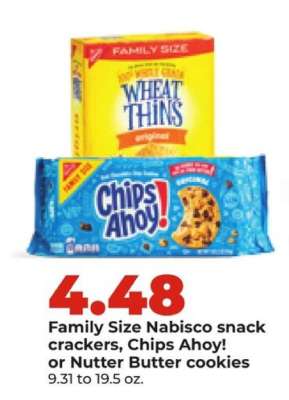 Family Size Nabisco snack crackers, Chips Ahoy! or Nutter Butter cookies