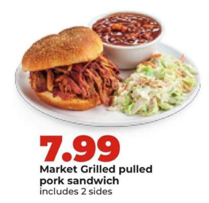 Market Grilled pulled pork sandwich