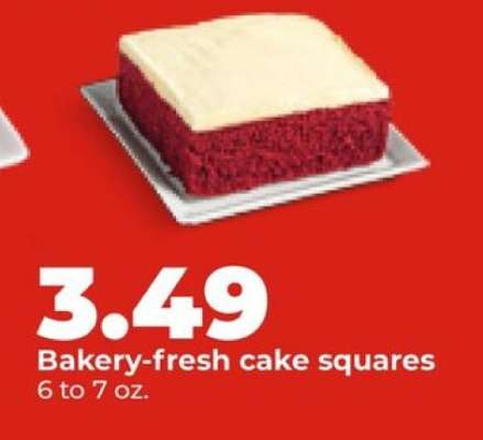 Bakery-fresh cake squares