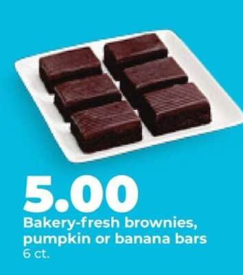 Bakery-fresh brownies, pumpkin or banana bars
