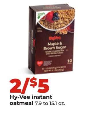 Hy-Vee instant oatmeal