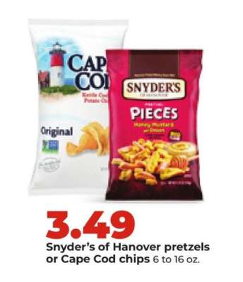 Snyder's of Hanover pretzels or Cape Cod chips