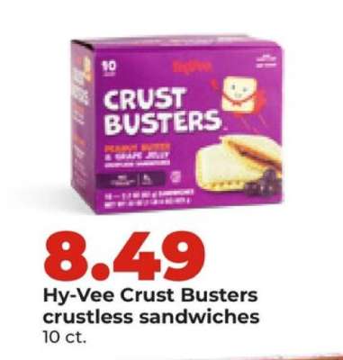 Hy-Vee Crust Busters crustless sandwiches